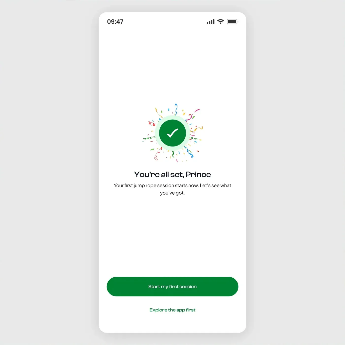 You're all set: Onboarding success