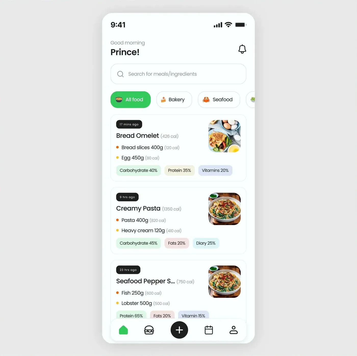 Meal tracker: Macros at a glance