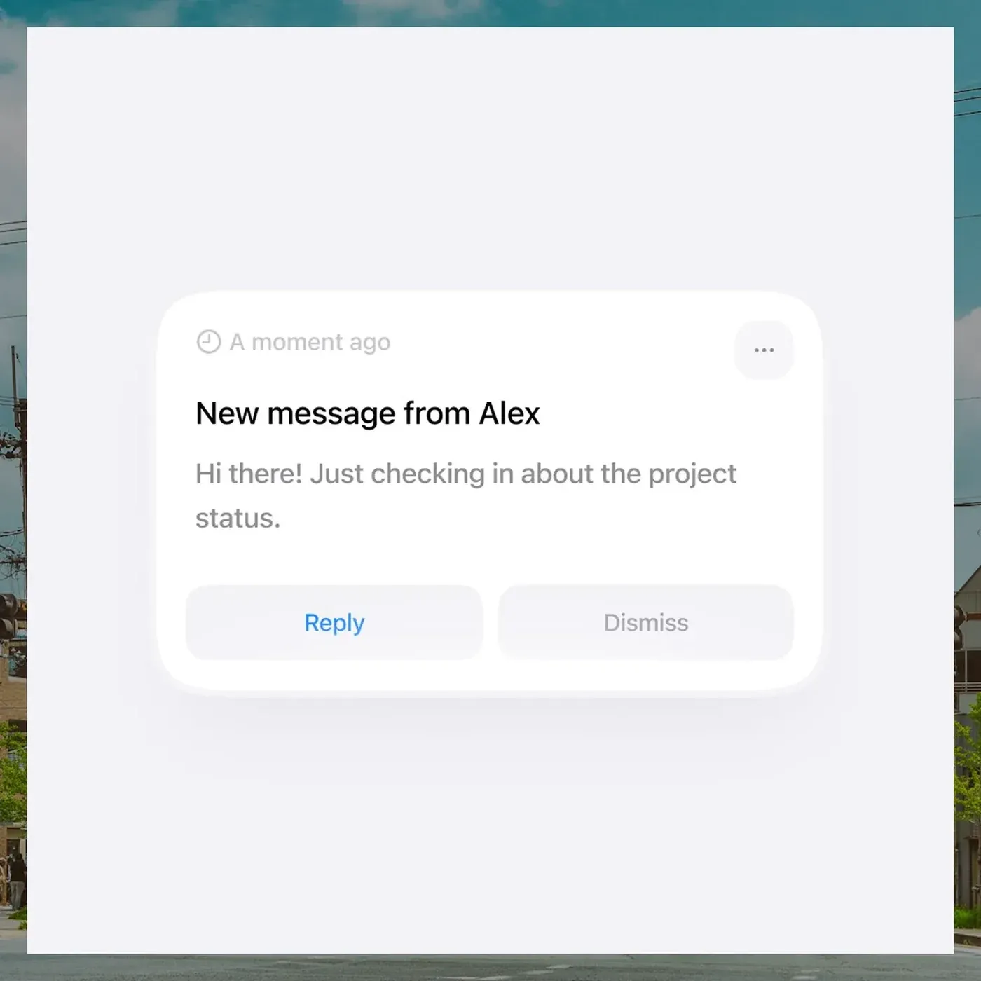 Message notification: Card exploration