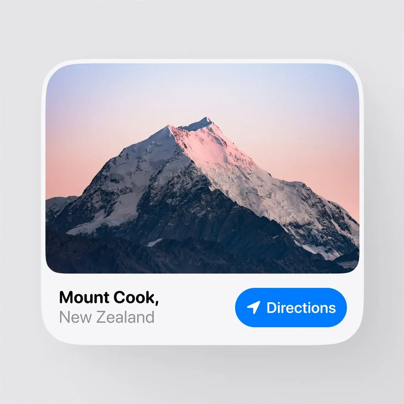 Mount Cook: Location card with directions