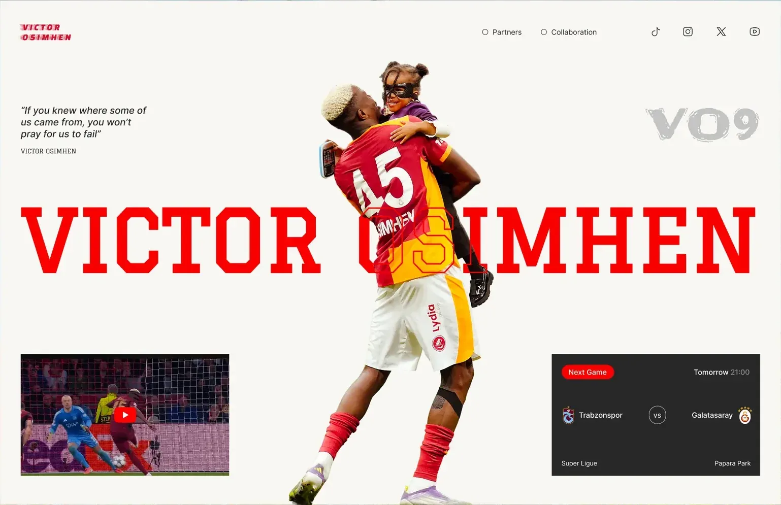 Victor Osimhen: Athlete website hero