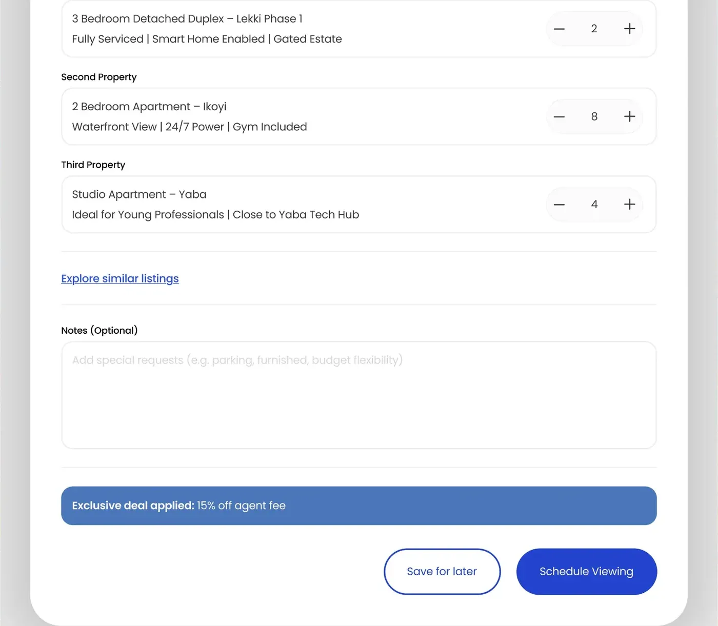 Property booking: Booking summary