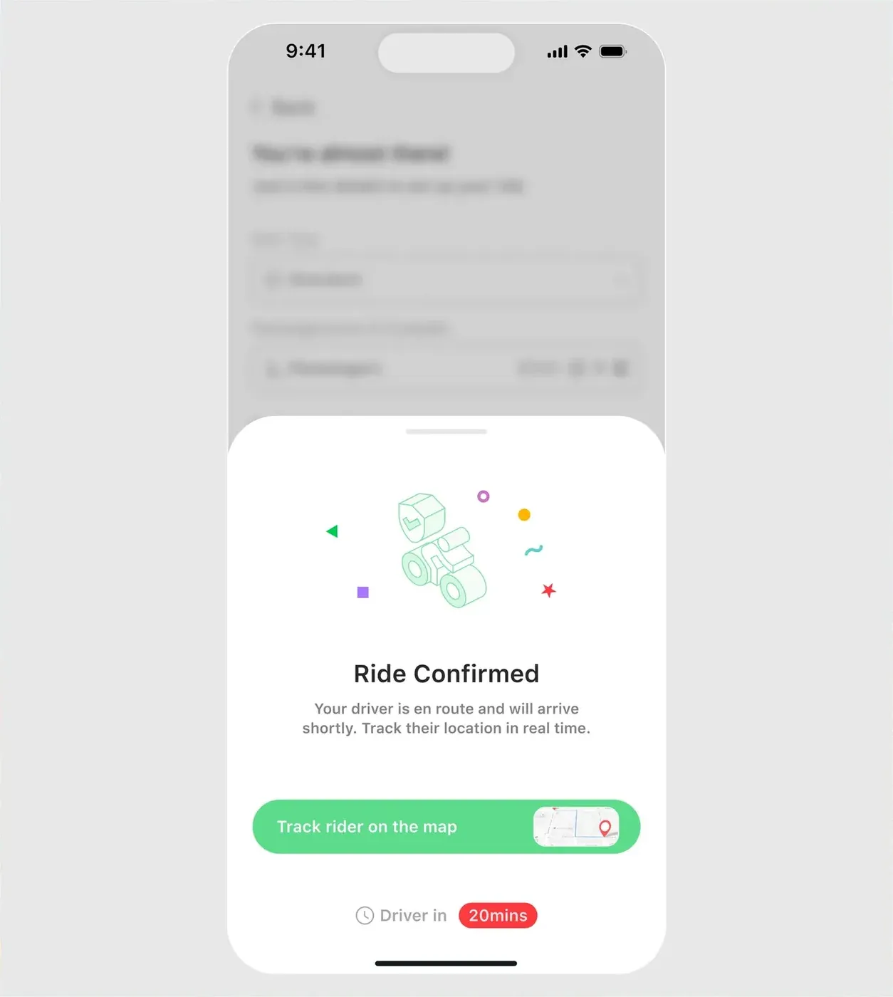 Ride confirmed: Bottom sheet exploration