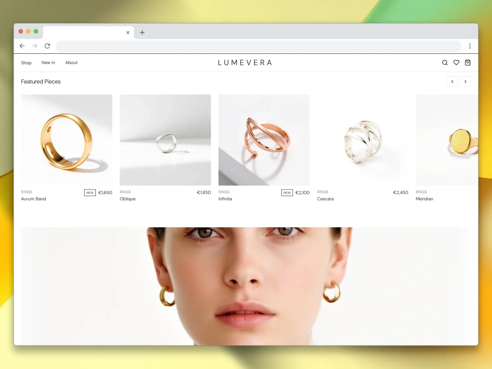 Lumevera: E-commerce · Jewellery